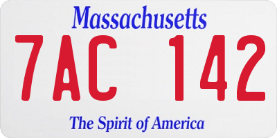 MA license plate 7AC142