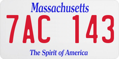 MA license plate 7AC143