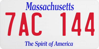 MA license plate 7AC144