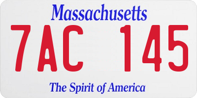 MA license plate 7AC145