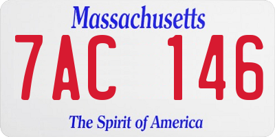 MA license plate 7AC146