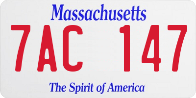 MA license plate 7AC147