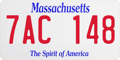 MA license plate 7AC148