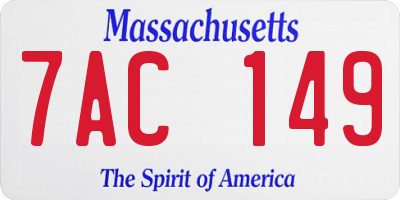 MA license plate 7AC149