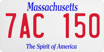 MA license plate 7AC150