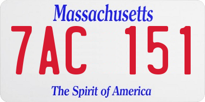 MA license plate 7AC151