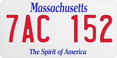 MA license plate 7AC152