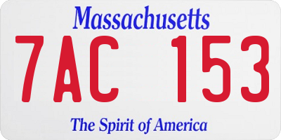MA license plate 7AC153