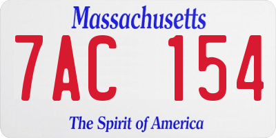 MA license plate 7AC154