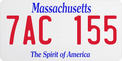 MA license plate 7AC155