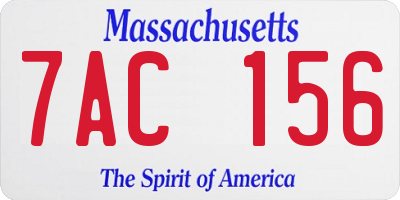 MA license plate 7AC156