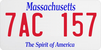 MA license plate 7AC157