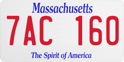 MA license plate 7AC160