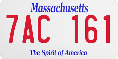 MA license plate 7AC161