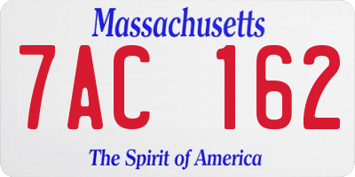 MA license plate 7AC162