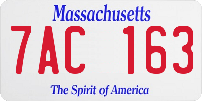 MA license plate 7AC163