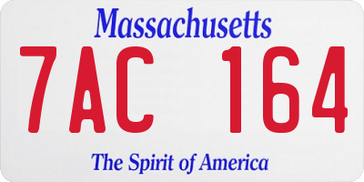 MA license plate 7AC164