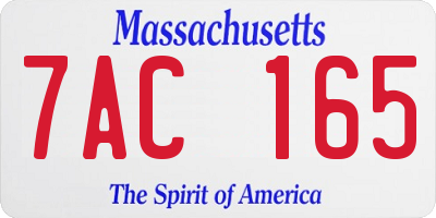 MA license plate 7AC165