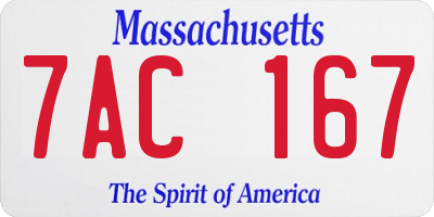 MA license plate 7AC167