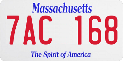 MA license plate 7AC168
