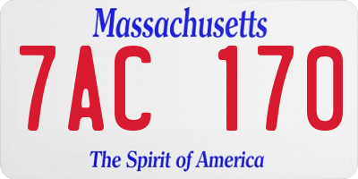 MA license plate 7AC170