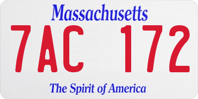 MA license plate 7AC172