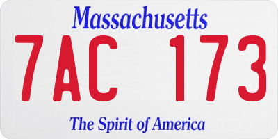 MA license plate 7AC173