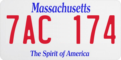 MA license plate 7AC174