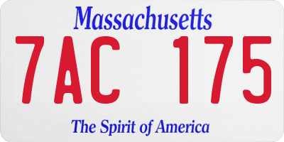 MA license plate 7AC175