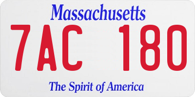 MA license plate 7AC180