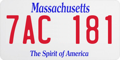MA license plate 7AC181