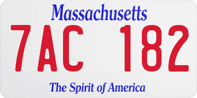 MA license plate 7AC182