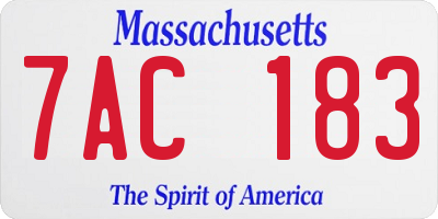MA license plate 7AC183