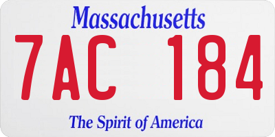 MA license plate 7AC184