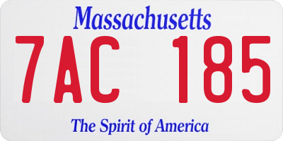 MA license plate 7AC185