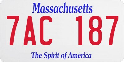 MA license plate 7AC187