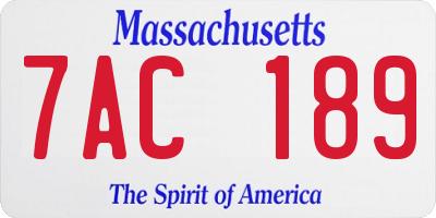MA license plate 7AC189