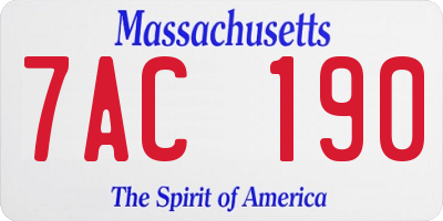 MA license plate 7AC190
