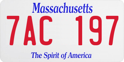 MA license plate 7AC197