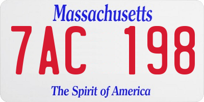 MA license plate 7AC198