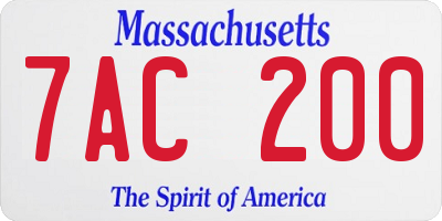 MA license plate 7AC200