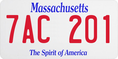MA license plate 7AC201