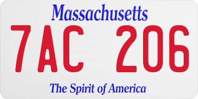 MA license plate 7AC206