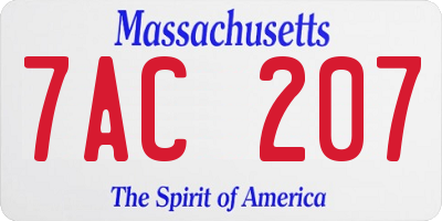 MA license plate 7AC207