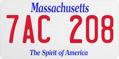MA license plate 7AC208