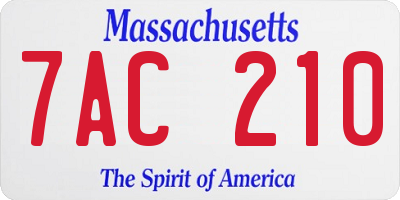 MA license plate 7AC210