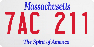 MA license plate 7AC211