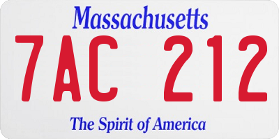 MA license plate 7AC212