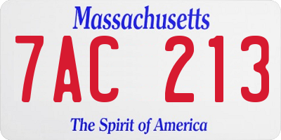 MA license plate 7AC213