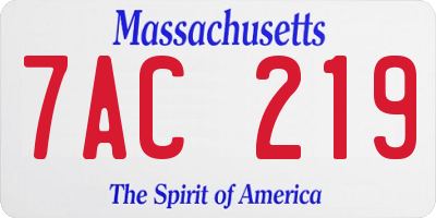 MA license plate 7AC219
